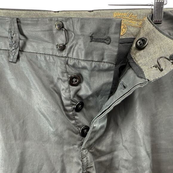 Diesel Black Chino Chi Regs B Slim Straight Fit Coated Shiny Waxed Look Size 30‎ - Picture 6 of 10